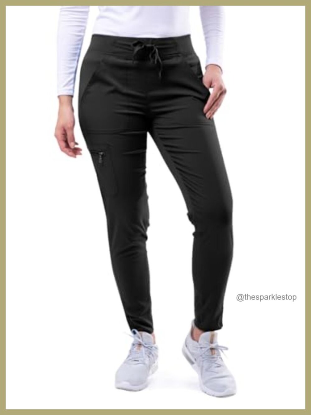 Nursing Scrub Jogger Pants with Pockets Yoga Waistband Stretch